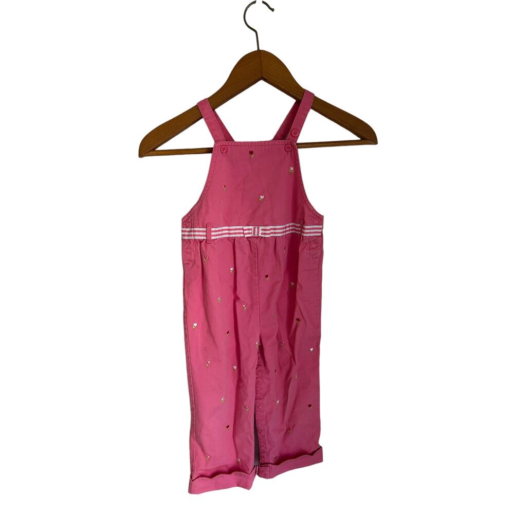 Vintage Gymboree Tip Toe Tulip girls toddler pink one‎ piece overalls 2t